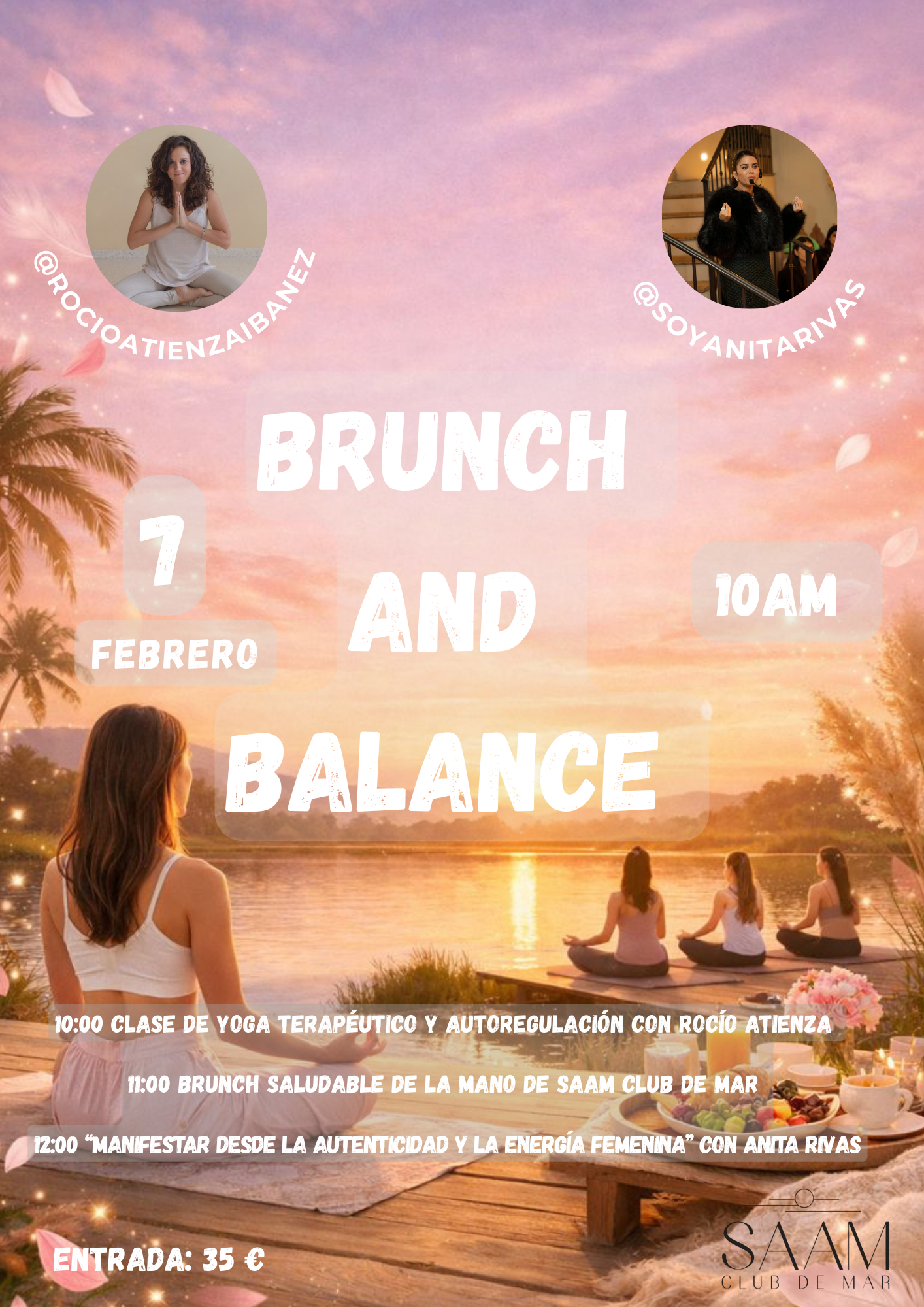 Evento exclusivo Brunch and Balance. Sábado 7 de febrero en Saam Club de Mar