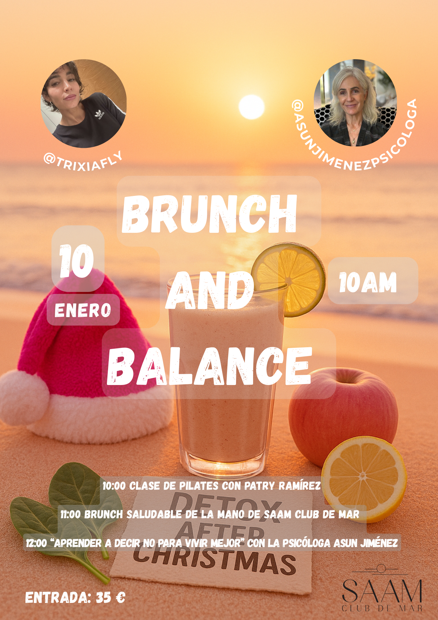 Evento Exclusivo Brunch and Balance. Sábado 10 de enero en Saam Club de Mar.