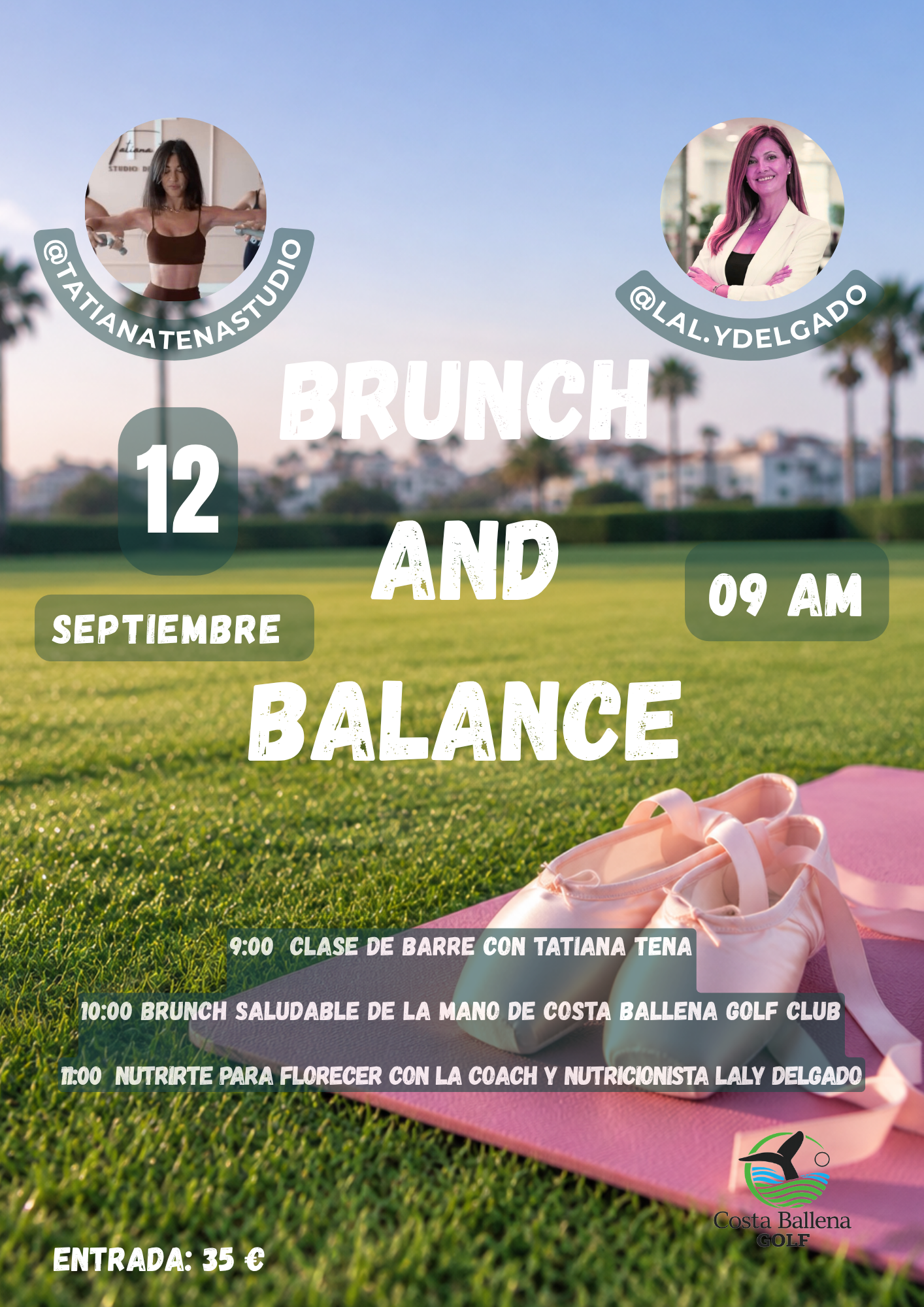 Evento exclusivo Brunch and Balance 12 septiembre. Reserva de 15 €. Pago de 20€ en el club en efectivo.